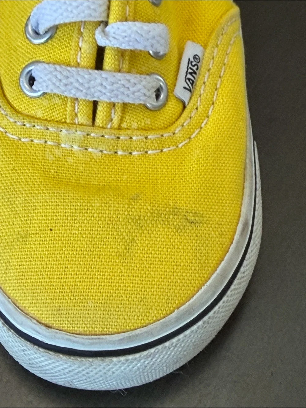 VANS Yellow Canvas Baby Sneakers Laces Low Top Unisex Baby & Toddler Casual SZ 5 - Picture 2 of 8